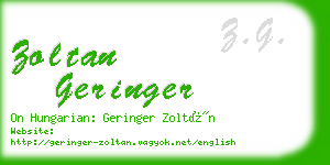 zoltan geringer business card